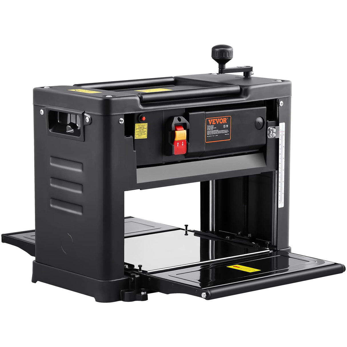 VEVOR Cepilladora de Sobremesa 1 Velocidad Cepilladora Eléctrica 13" de Ancho Regruesadora Cepilladora 2 Cuchillas Motor Potente de 15 Amperios y 1800 W Bajo Nivel de Ruido para Madera Dura y Blanda