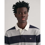 GANT Reg Shield Barstripe Heavy Rugger Camisa, Grey Melange, XL para Hombre