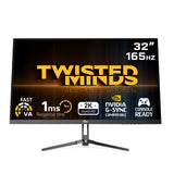 Twisted Minds Monitor para Gaming, Pantalla de 32 Pulgadas Fast VA - Resolución 2560 x 1440 QHD, frecuencia actualización 180 Hz, relación Aspecto 16:9, Tiempo Respuesta 1 ms - Negro (TM32QHD165VA)