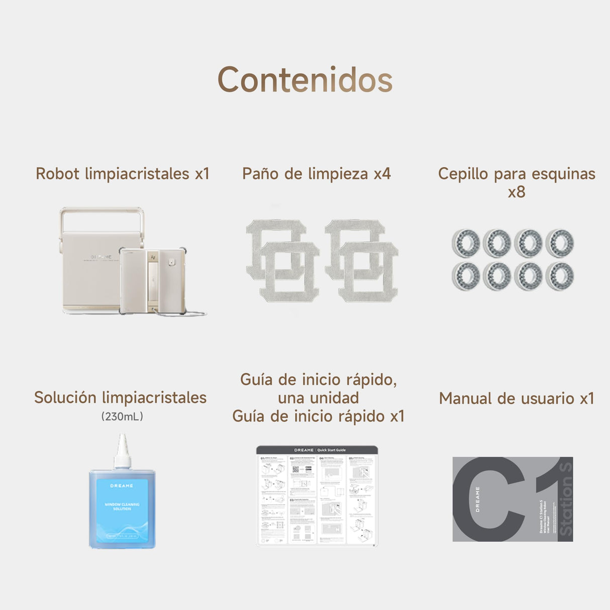 DREAME C1 Station S Kit Robot Limpiacristales, Protección Integral,Estación Portátil, Gestión Automática del Cable, Tecnología CornerClean, Planificación de Trayectoria con Cobertura Integral