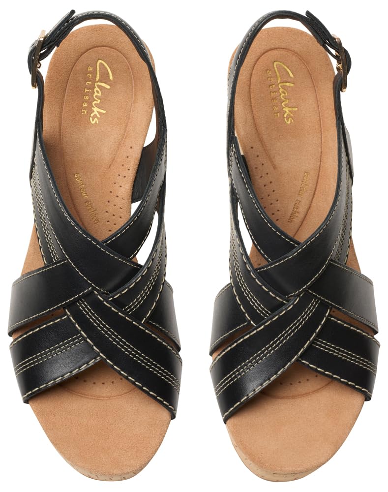 Clarks Sabina Sling, Sandalia Mujer, Black/Black, 37 EU
