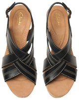 Clarks Sabina Sling, Sandalia Mujer, Black/Black, 37 EU