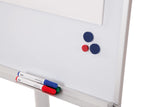 Bi-Office Pizarra Magnética con caballete móvil Smart, rotafolios con ruedas, marco de aluminio de 70 x 100 cm