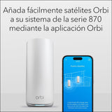 NETGEAR Orbi 870 | Sistema Mesh WiFi 7 | Funciona con Orbi RBE872 y RBE873 | hasta 21 Gbits/s | Amplía la Cobertura hasta 200 m² | y 150 Dispositivos | Cuadribanda BE21000 | RBE870 | Blanco
