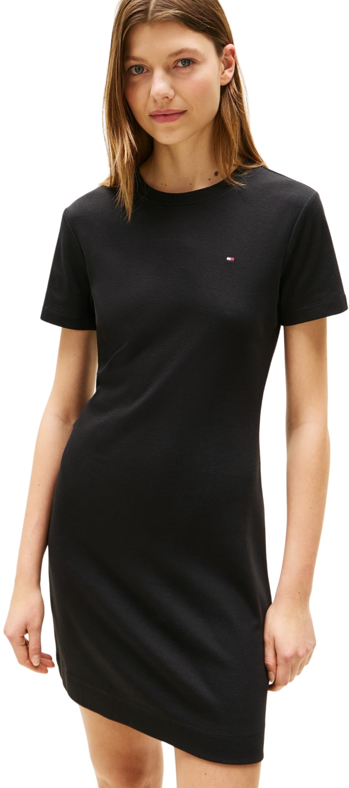 Tommy Hilfiger Vestido Mujer New Cody Slim Short Dress de algodón, Negro (Black), S