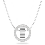 Swarovski Collar con Colgante de Aro Hollow para Mujer, con Cristales de pavé, Baño de Rodio, Colección Hollow de Swarovski