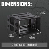 Gator Cases Pro Series Caja para Rack 6U Moldeada Rotacionalmente con Profundidad Estándar de 19"; Hecho en USA (G-PRO-6U-19)