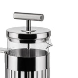 Alessi 9094/3 - Cafetera de Design a Filtro-Presión o Para Infusiones en Acero Inoxidable 18/10 Brillante y Vidrio Resistente al Calor, 3 Tazas