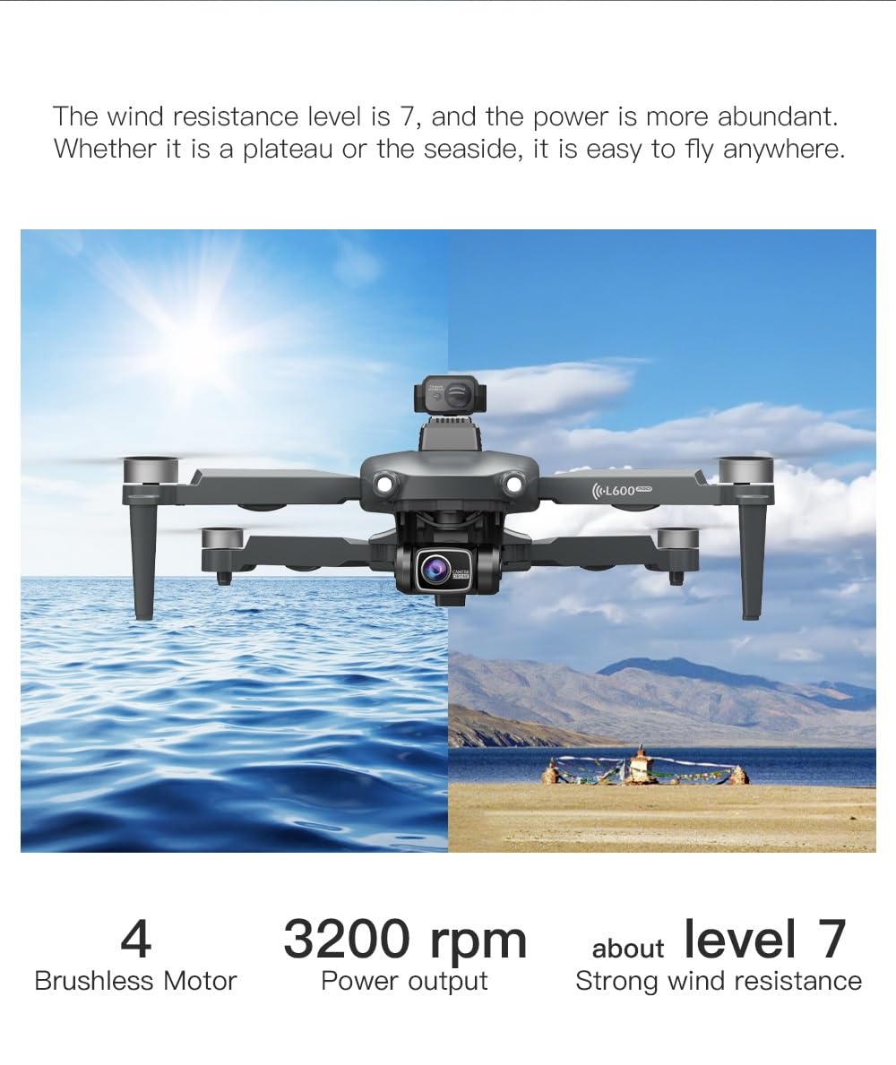 LUXWALLET Chopper X Dodge - 21.6KM/h Drone - WiFi GPS 1080P Full HD Drone – Laser Obstacle Avoidance - EIS Stabilisator - 1200 Meter Afstand + 2X Accu