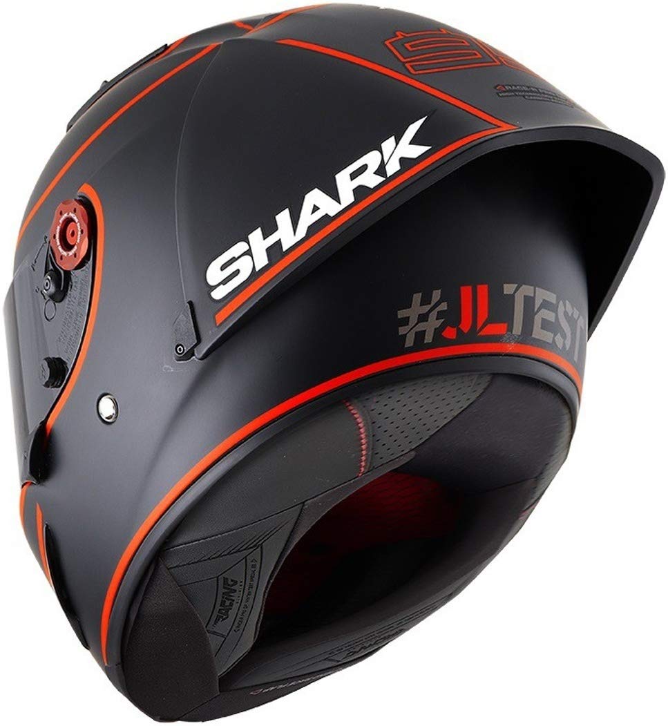 SHARK NC Casco per Moto, Hombre, Negro/Rojo, S