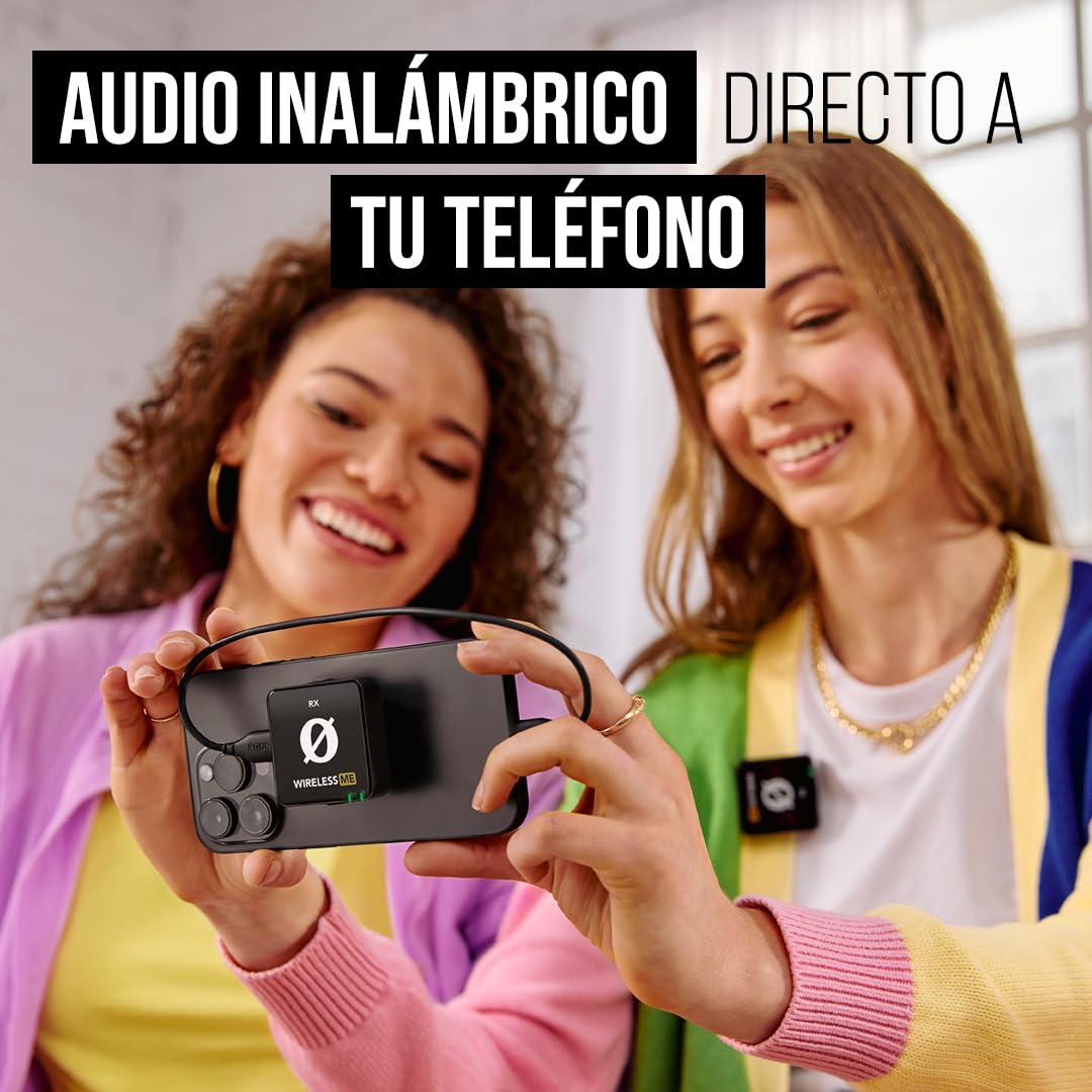 RØDE Sistema de microfonía inalámbrica ultracompacto Wireless ME con micrófonos Integrados, tecnología GainAssist y 100m de Alcance para filmaciones, entrevistas y creación de contenidos