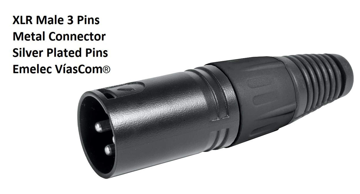 Emelec VíasCom R-DMX3-2110/050 – 50m Cable Balanceado Digital DMX 110Ω OFC 2x0,22mm² montado en Portacables con XLR 3 pines – Color Azul Noche – PVC Muy Flexible