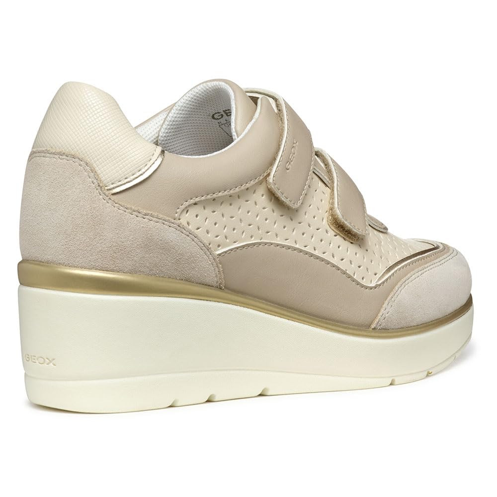 Geox D ILDE A, Zapatillas Mujer, Papyrus/Lt Taupe, 41 EU