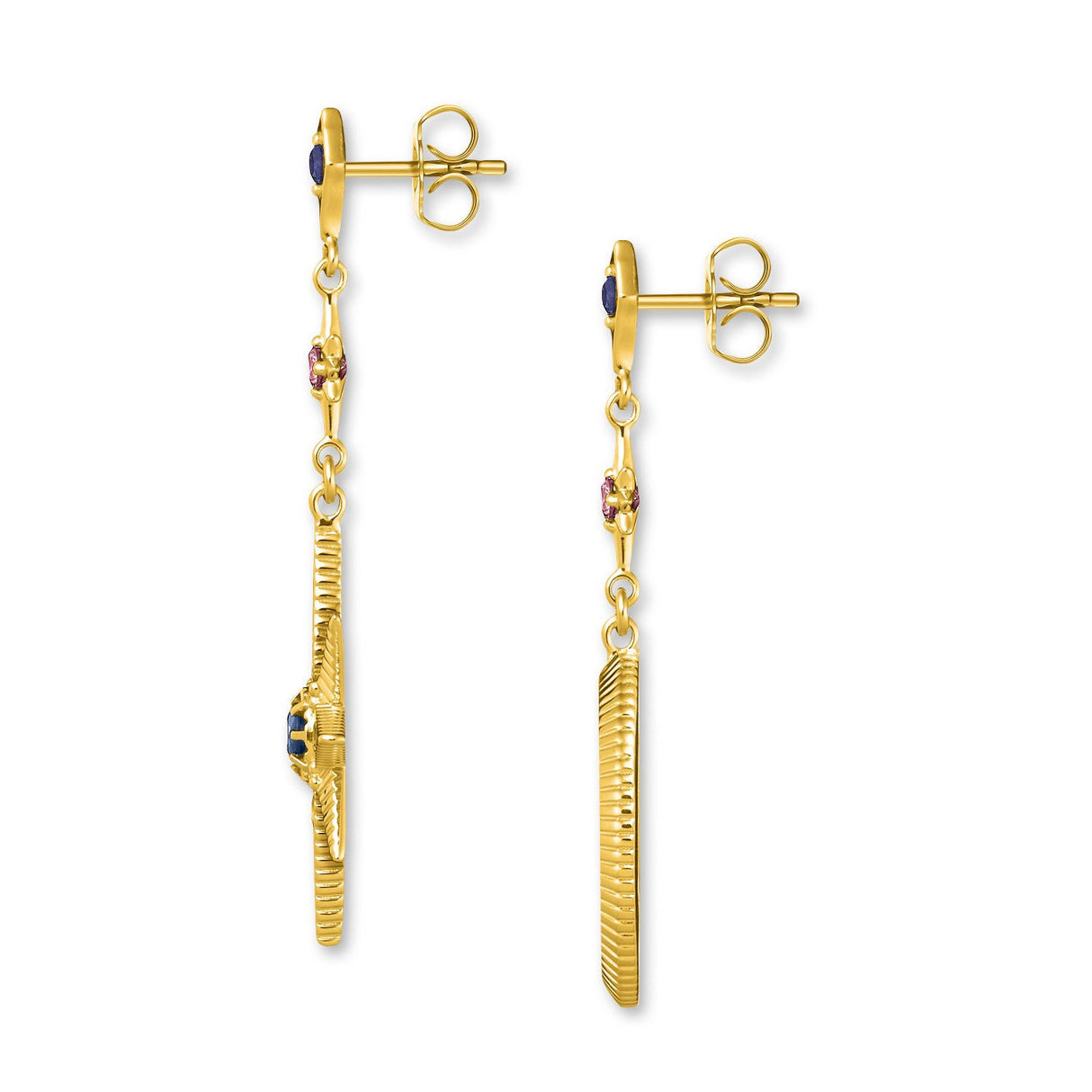Thomas Sabo Pendientes de mujer en forma de estrella y luna, plata de ley 925, chapados en oro, H2025-959-7