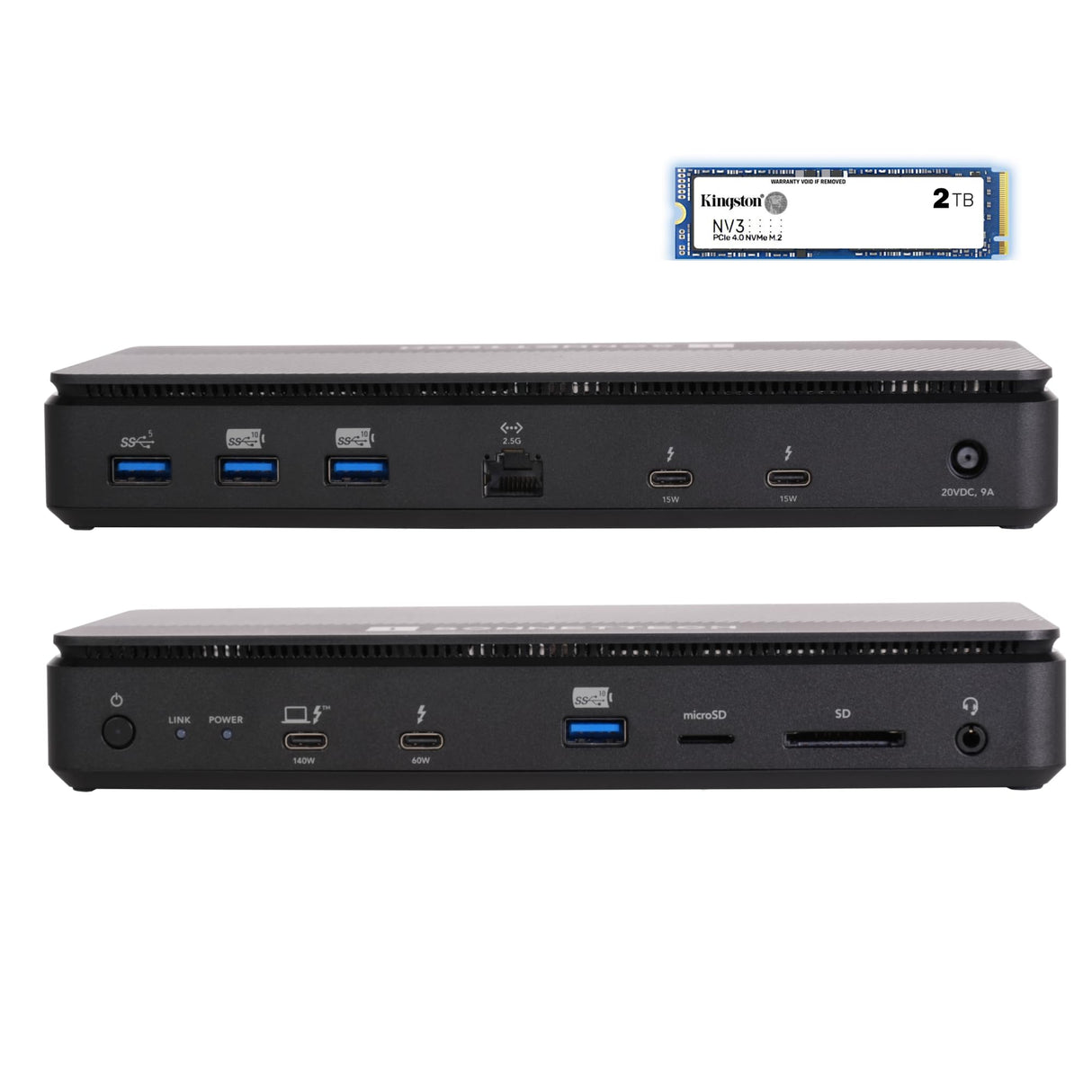 Sonnet Echo 13 Thunderbolt 5 [2 TB] SSD Dock-AlmacenamientoNVMe 6000MB/sintegrado, 4 Puertos Thunderbolt 5, 4 USB-A, 2.5Gb Ethernet, Pantalla 8K-Mac,Windows, Chromebook, iPad Pro