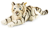 Steiff 066153 Bharat – Tigre de Peluche (Tumbado, 43 cm), Color Blanco