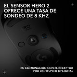 Logitech G PRO 2 LIGHTSPEED,ratón inalámbrico para gaming, para diestros o zurdos con hasta 4 botones laterales magnéticos personalizables y conmutables,sensor de 44 000 DPI,carga USB-C, PC/Mac-Negro