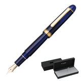 PLATINUM Pluma estilográfica japonesa #3776 Century Gold Trim Chartres Blue B/Azul/0,44-0,54 mm/Hecho a Mano/Pluma de Oro de 14 quilates/con caja de regalo/pluma estilográfica