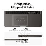 SAMSUNG Galaxy Book3 Pro - Portátil 14" WQXGA+ (Intel Core i7-1360P, 16GB RAM, 512GB SSD, Intel Iris Xe, Windows 11) Grafito - Teclado QWERTY español