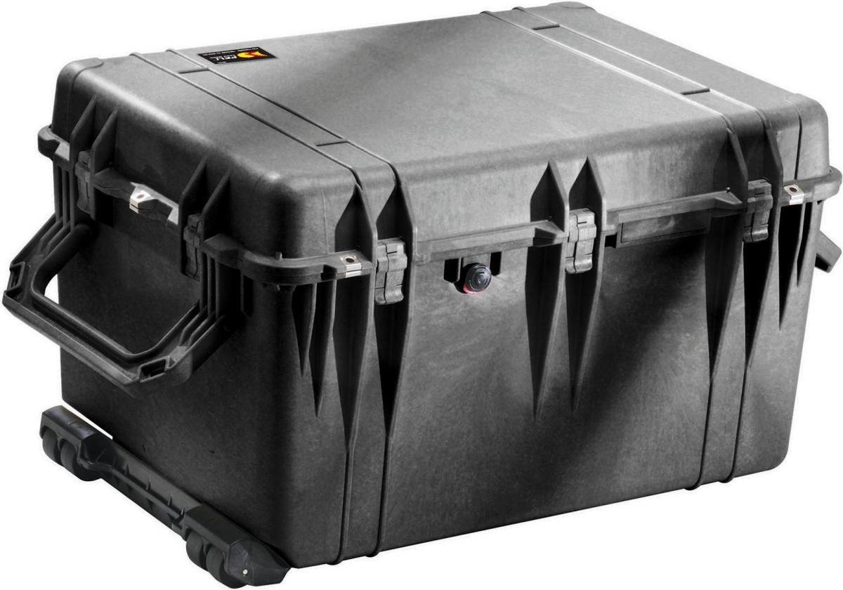 PELI 1660 Maleta de Transporte técnico de Alta Resistencia con Ruedas y asa telescópica, IP67 estanca e Impermeable al Polvo, 160L de Capacidad, Fabricada en Alemania, con Espuma, Color Negro