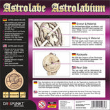 Dreipunkt Verlag Maqueta de astrolabio Deluxe Edition: maqueta de madera noble de astrolabio
