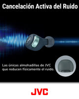 JVC Auriculares Inalámbricos Cancelación de Ruido - Compact True Wireless Earbuds Bluetooth 5.2, Modo Baja Latencia, Batería con 21H de reproducción, Resistencia al Agua (IPX4) HA-Z330T-G (Verde)