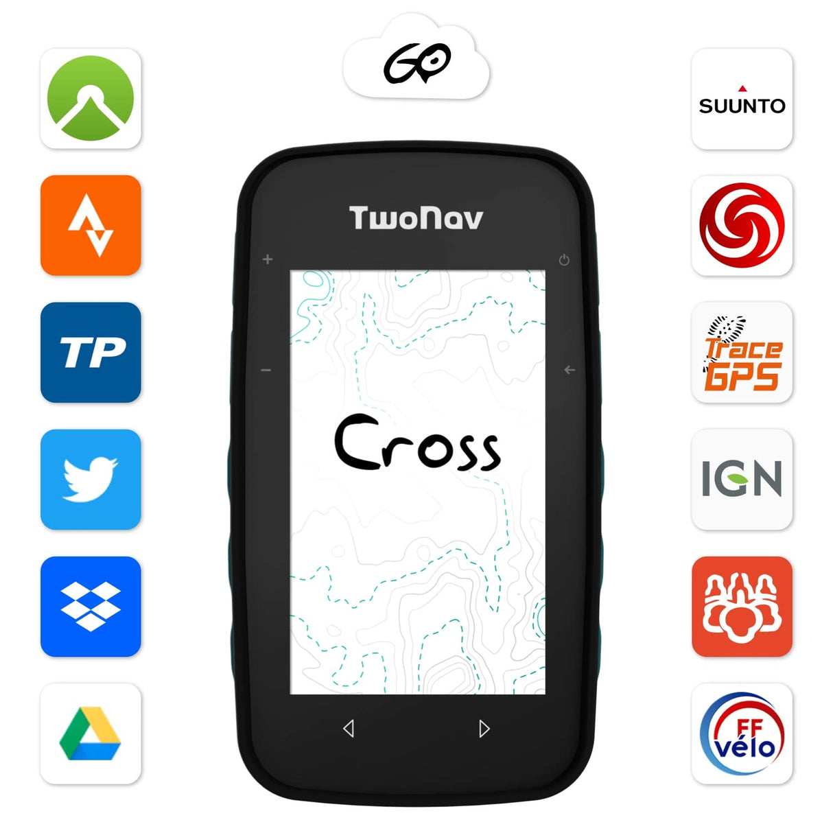 GPS Cross Plus + Pulsómetro - Multideporte Bicicleta Ciclismo BTT Senderismo Trekking/Compacto y Ligero/Pantalla 3.2" / Autonomía 20 h/Memoria 32 GB/Mapa topográfico Incluido