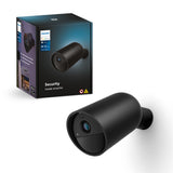 Philips Hue Secure Cámara de Video Vigilancia Inteligente para Exteriores o Interiores, Inalámbrica, Full HD Video, Fácil de Instalar, Control de Vigilancia y Luz con Solo una App, Negro