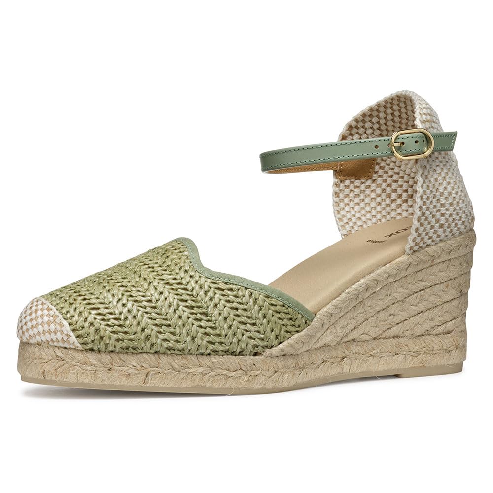 Geox D GELSA Low E, Sandalia de cuña Mujer, Mint, 36 EU