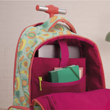 MILAN® Mochila con ruedas 6 cremalleras (25 l) serie especial Frutikis, verde y naranja