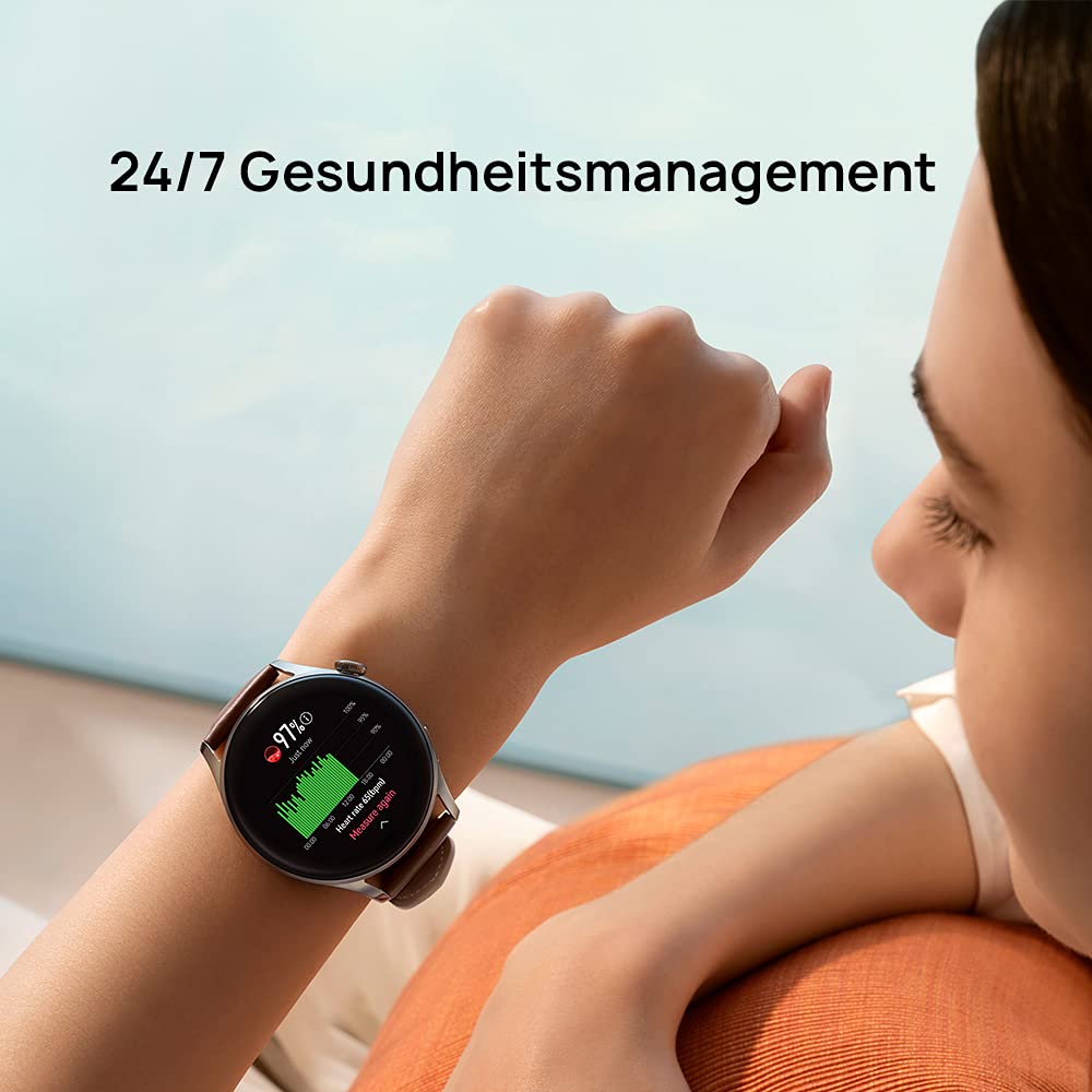 HUAWEI Watch 3 Pro – 4G – Reloj Inteligente – Pantalla AMOLED de 1,43" – Teléfono eSIM – Duración de la batería 5 días – SpO2 y medición de la frecuencia cardíaca 24/7 – GPS – 5 ATM –