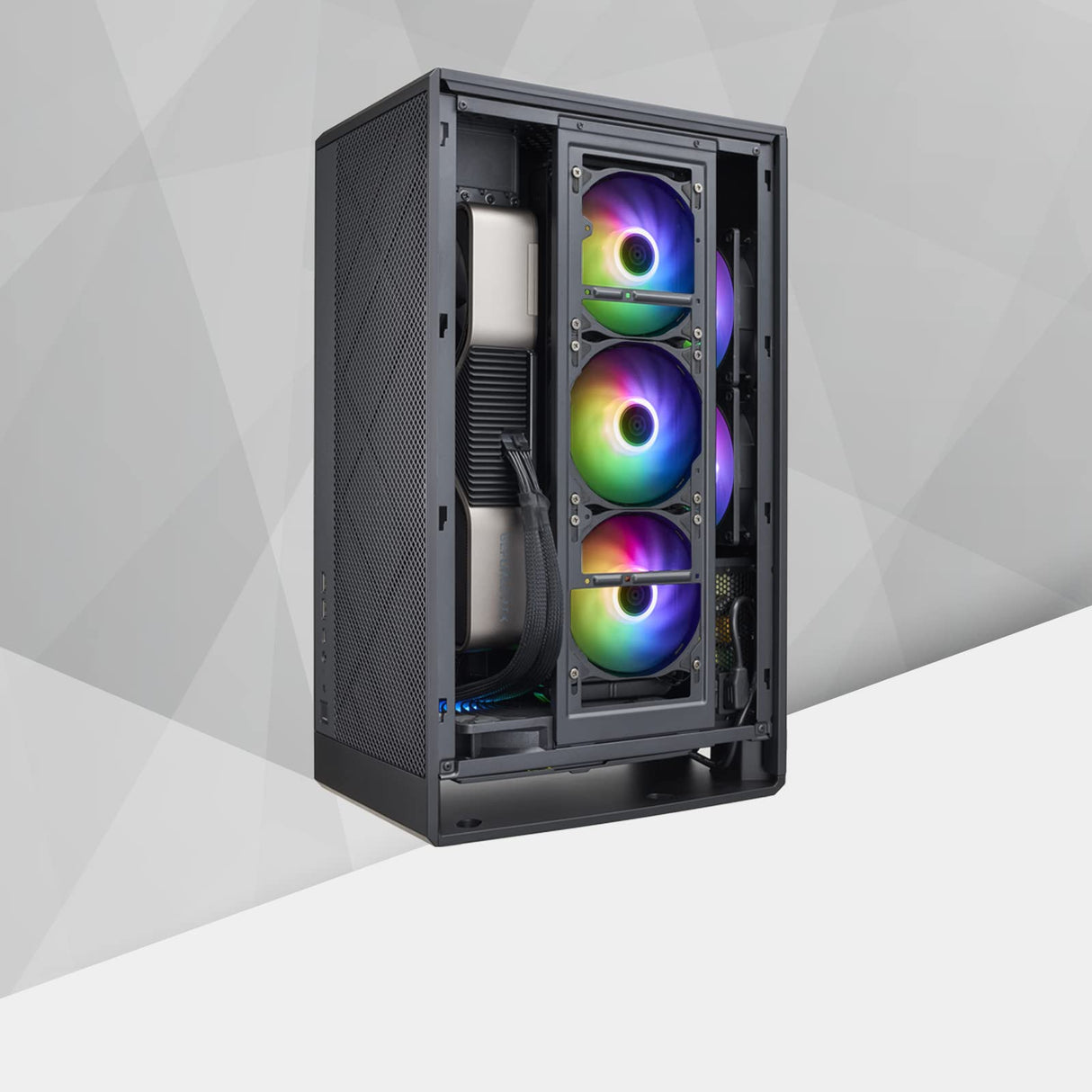 SilverStone Technology Alta G1M, Negro, Torre Micro-ATX con diseño de Efecto apilamiento, 180mm x 1 Air Penetrator Ventilador Incluido, SST-ALG1MB