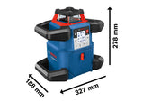 Bosch Professional Sistema 18V Nivel Láser Giratorio GRL 600 CHV (1 Batería 18V x 4.0 Ah + Cargador, Función Aplicación, Alcance Diámetro: hasta 600m, en Maletín), Color Azul