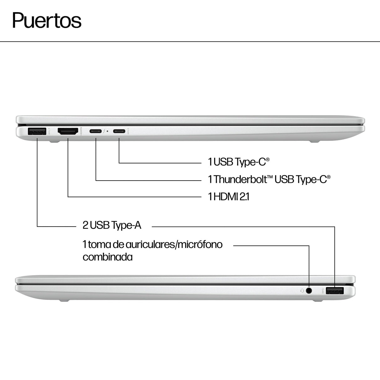 HP Envy x360 16-ac0011ns- Ordenador portátil Convertible de 16" OLED 2.8K multitáctil (Intel EVO Core Ultra 7, 32GB RAM, 1TB SSD, Intel Graphics, Windows 11) Plata - Teclado QWERTY Español