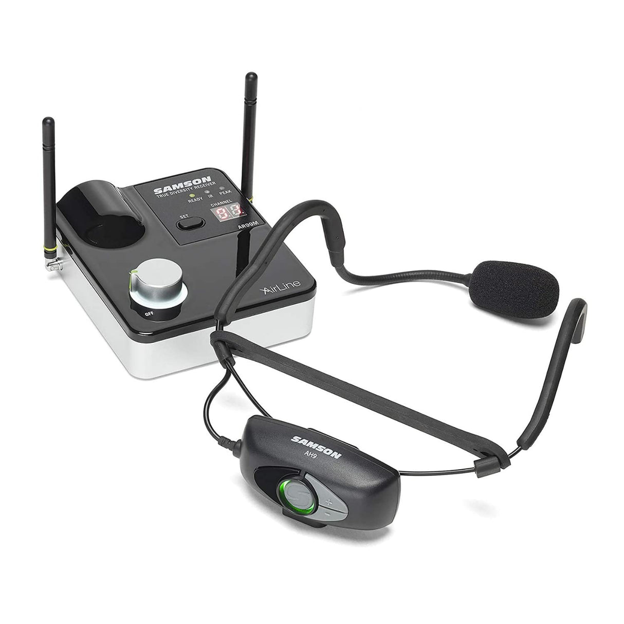 SAMSON Airline 99m Fitness Headset System, Negro, Banda K: 470-494MHz