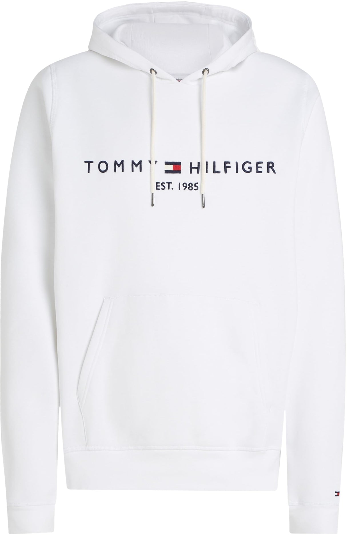 Tommy Hilfiger Sudadera Hombre Tommy Logo con capucha, Blanco (White), M