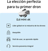DJI Mini 4K Bundle, Dron Con Cámara 4K UHD, Menos de 249 g, Estabilización Cardán de 3 Ejes, Transmisión de Vídeo de 10Km, Retorno Automático, Resistencia al Viento, 1 Batería Para 31 min de vuelo, C0