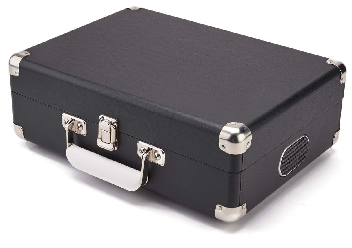GPO Attache Tocadiscos para vinilos con diseño de maletín y altavoces integrados - Negro jet