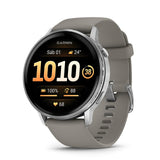 Garmin Venu 4, 45 mm, Smartwatch Premium con GPS, Pantalla táctil AMOLED, Diseño de Acero Inoxidable, Linterna LED, Funciones avanzadas de Salud y Forma física, 14 días de autonomía, Gris