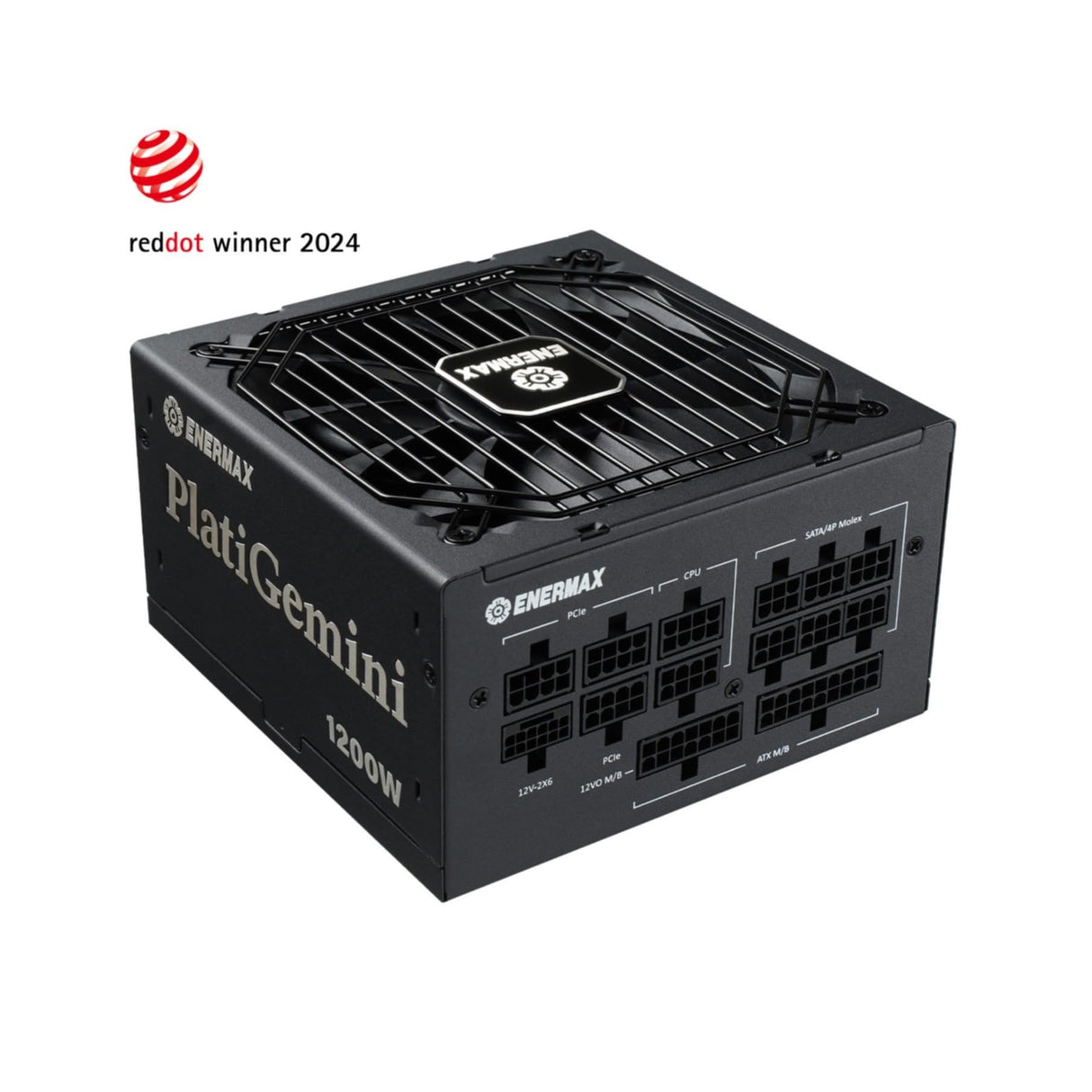 Fuente de alimentación híbrida ENERMAX PlatiGemini ATX 3.1 & ATX12VO 1200W 80PLUS Platinum (Totalmente Modular, 12V-2x6, 60% Semi-sin Ventilador) Incl. GPU WireView; EGN1200P