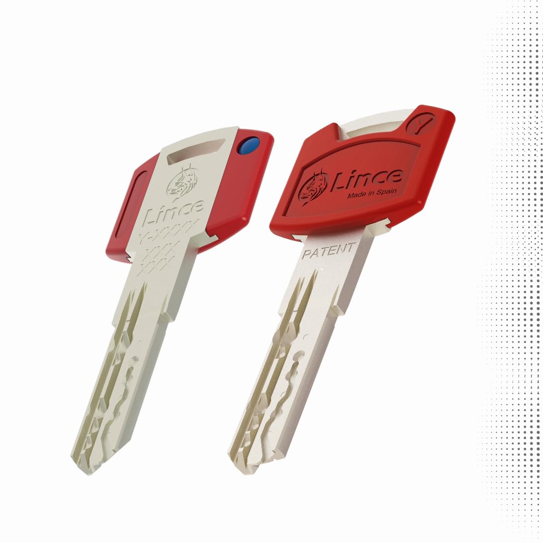 Lince - Cilindro de cerradura de alta seguridad con botón C7 L30+B30 | Desbloqueable con 5 llaves | Color níquel | Resistente a todas las técnicas de robo conocidas