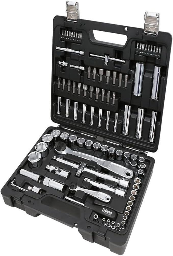 BETA BW 903E/C98 - Juego de llaves de vaso (45 piezas, 35 puntas de destornillador, 4 llaves hexagonales dobladas y 14 accesorios, en caja de plástico)