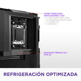 NZXT N7 B850 - Placa Base Gaming AMD B850 AM5 ATX para Ryzen 9000/8000/7000-16+2+1, DDR5, 3X M.2, PCIe 5.0, Wi-Fi 6E, LAN 2.5GbE, USB 4 – M.2 NVME con Cierre rápido – Cubierta Completa – Negro