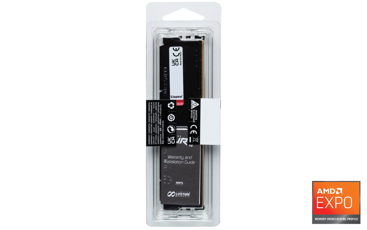 Kingston Fury Beast Negro DDR5 32GB 5200MT/s CL40 DIMM Memoria Gamer para Ordenadores de sobremesa Módulo único AMD Expo e Intel XMP - KF552C40BB2-32