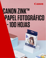 Canon Zink™ Papel Fotográfico Adhesivo 5x7,6 cm (100 Hojas) - Imprime Fotos desde tu Móvil para Pegatinas Personalizadas