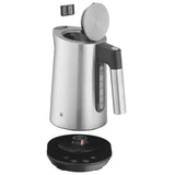 WMF Kineo Hervidor de agua con ajuste de temperatura, 1,6 l, filtro de cal, 3000 W, indicador de temperatura en vivo, hervidor eléctrico de agua de acero inoxidable mate