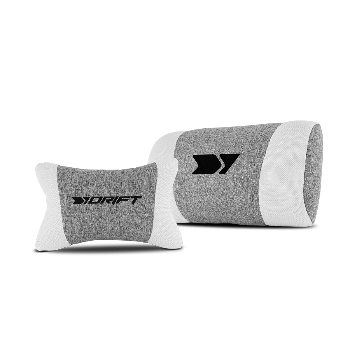 DRIFT GAMING DR90 – Silla Gaming ergonómica con reposacabezas y Lumbar, Respaldo reclinable 135°, Brazos 2D Ajustables, Tejido Transpirable, Base de Nylon y pistón de Gas Clase 4 – Gris/Blanco