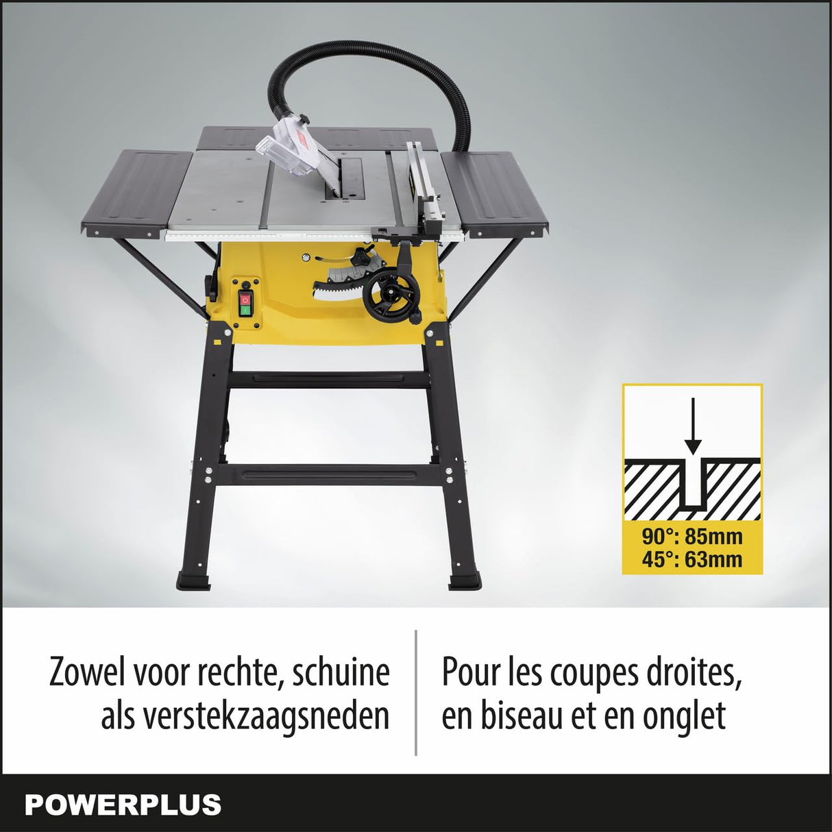 Kreator PowerPlus POWX07595-Sierra de mesa (2000 W, 250 mm), Multicolor