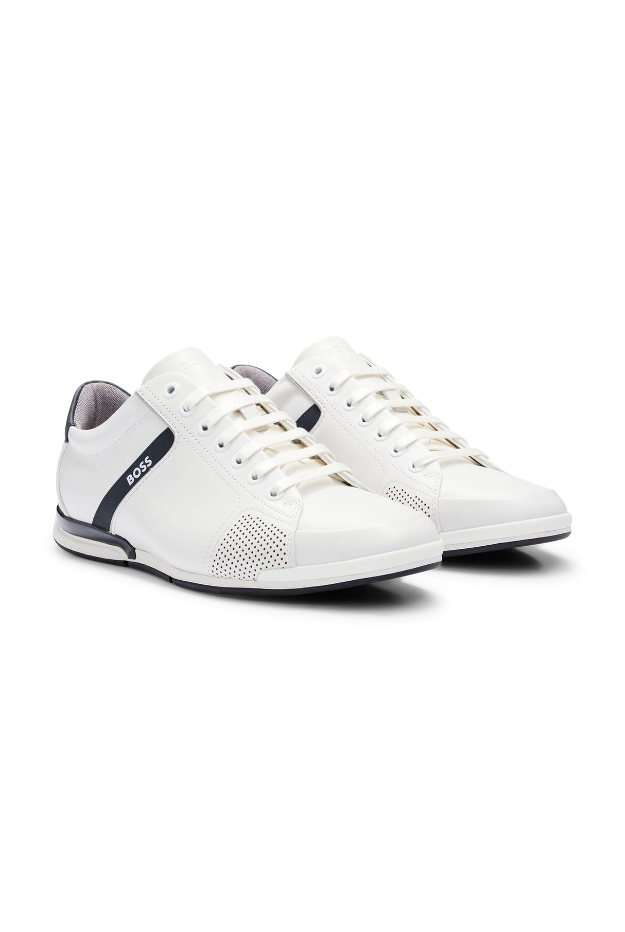 BOSS Hombres Saturn_Lowp_lux4 A_N Sneaker Blanco 44 EU