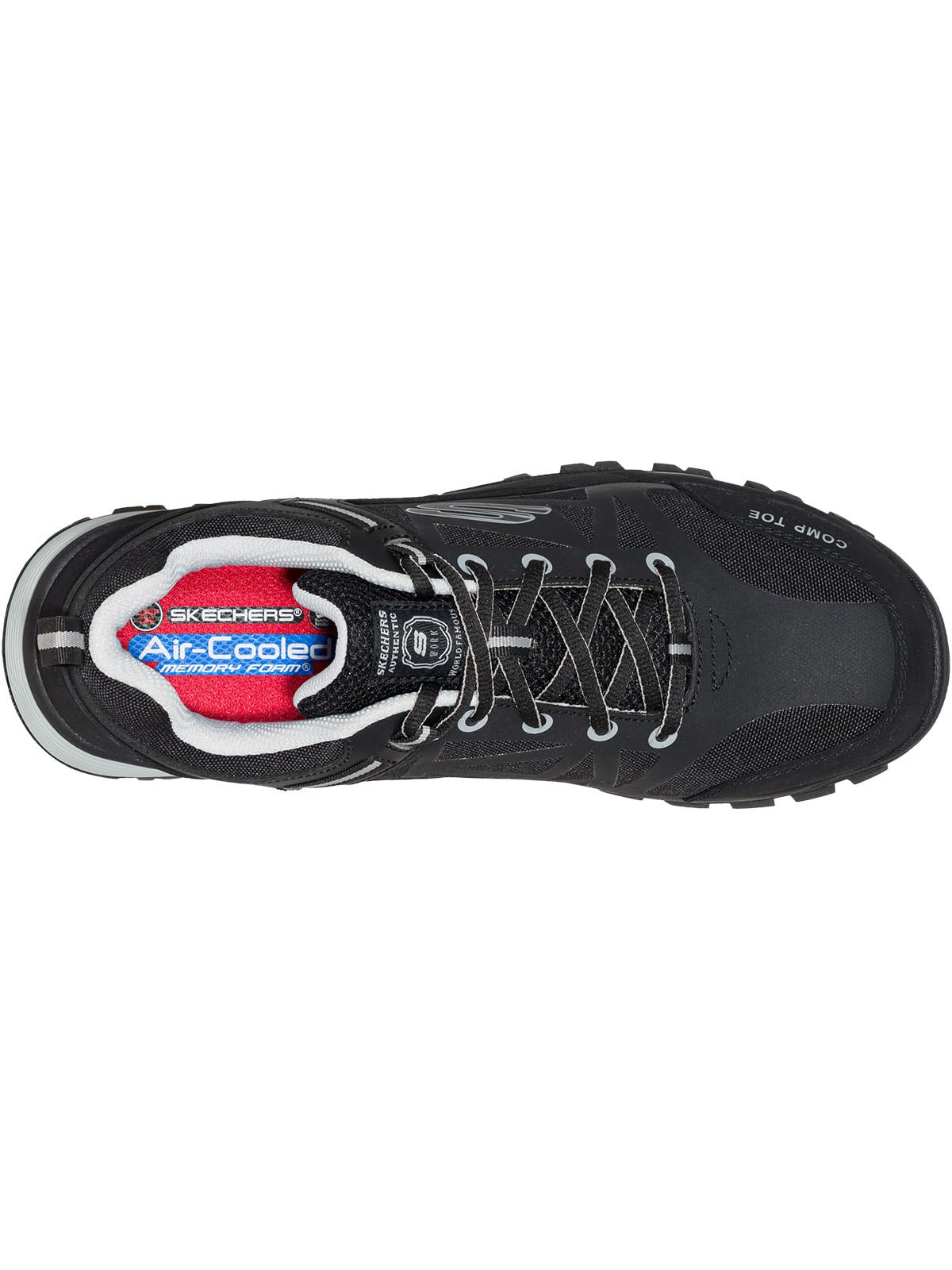 Skechers Gatlon Strigax, Botas de construcción Hombre, Black Gray Leather/Synthetic/Textile, 43 EU
